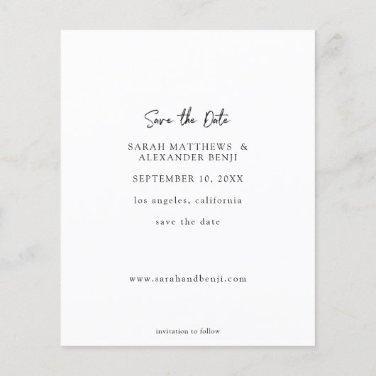 Budget Foto - Handschrift 2 Save the Date Flyer (Hinten)