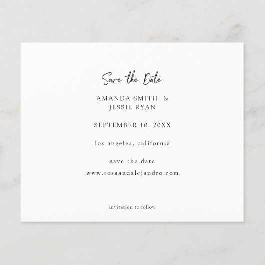 Budget Foto - Handschrift H Save the Date V2 Flyer (Hinten)