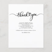 Budget Foto Handschrift Hochzeit Dankeschön Karte (Rückseite)