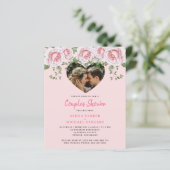 Budget Foto Herzrosa Paare Dusche Einladung (Stehend Vorderseite)