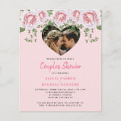 Budget Foto Herzrosa Paare Dusche Einladung (Vorderseite)