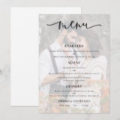 Budget Foto Hintergrundskriptkarte für Hochzeitsme Einladung (Vorne/Hinten)