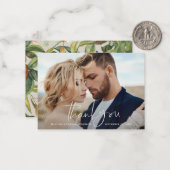 Budget Foto Hochzeit danke Zitrusfrüchte botanisch Mitteilungskarte (Vorderseite/Rückseite Beispiel)