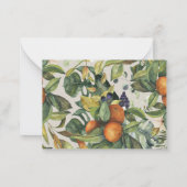 Budget Foto Hochzeit danke Zitrusfrüchte botanisch Mitteilungskarte (Rückseite)