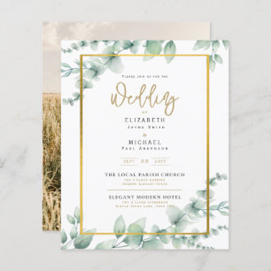 BUDGET Foto Hochzeit Einladung botanische Vegetati