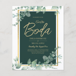 BUDGET Foto Hochzeit Einladung botanische Vegetati Flyer
