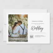 Budget Foto Hochzeit Einladung Classic White (Vorderseite)