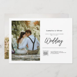 Budget Foto Hochzeit Einladung Classic White