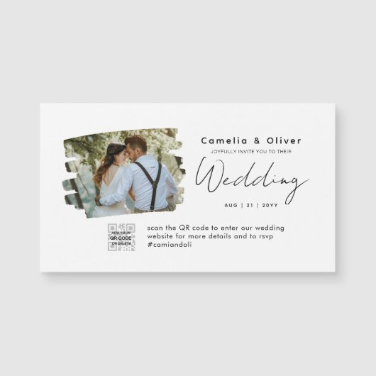 Budget Foto Hochzeit Einladung Classic White (Vorderseite)