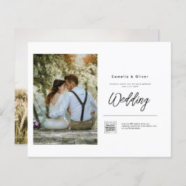 Budget Foto Hochzeit Einladung Classic White