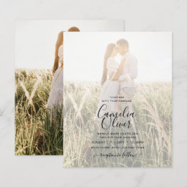 Budget Foto Hochzeit Einladung Classic White GOLD