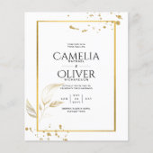 Budget Foto Hochzeit Einladung Classic White GOLD (Vorderseite)