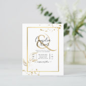 Budget Foto Hochzeit Einladung Classic White GOLD (Stehend Vorderseite)