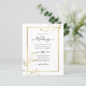 Budget Foto Hochzeit Einladung Classic White GOLD (Stehend Vorderseite)