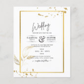 Budget Foto Hochzeit Einladung Classic White GOLD (Vorderseite)