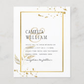 Budget Foto Hochzeit Einladung Classic White GOLD (Vorderseite)