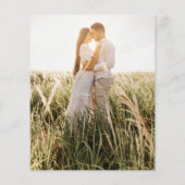 Budget Foto Hochzeit Einladung Classic White GOLD Flyer (Hinten)