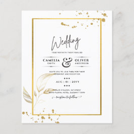 Budget Foto Hochzeit Einladung Classic White GOLD Flyer