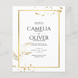 Budget Foto Hochzeit Einladung Classic White GOLD Flyer