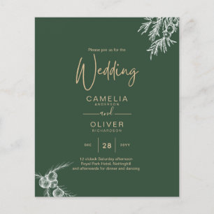 Budget Foto Hochzeit Einladung GRÜNE Flyer