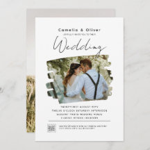 Budget FOTO Hochzeit Einladung QR Code UAWG