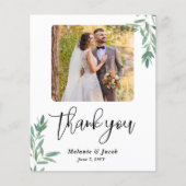 Budget Foto Hochzeit Green Foliage Vielen Dank Kar (Vorderseite)