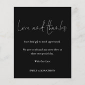 Budget Foto Hochzeit Liebe Dank Script Black (Vorderseite)