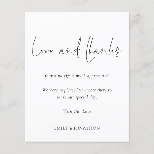 Budget Foto Hochzeit Liebe und Dankeschön Script (Vorderseite)