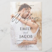 Budget Foto Hochzeit Moderne Script Typografie (Vorderseite)