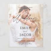 Budget Foto Hochzeit Moderne Script Typografie Flyer (Vorne)