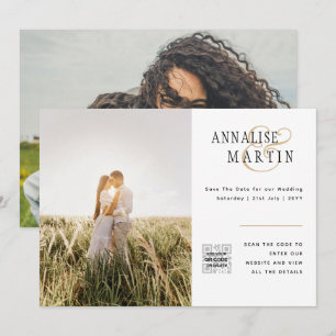BUDGET-FOTO-HOCHZEIT QR CODE SPAREN DATUM EINLADUNG
