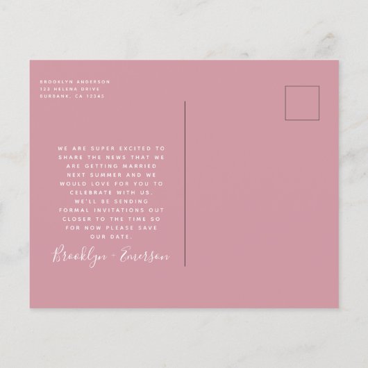 BUDGET-Foto-Hochzeit Speichern Sie das Datum der P (Rückseite)