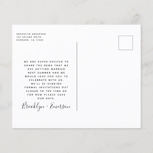 BUDGET-Foto-Hochzeit Speichern Sie das Datum der P (Rückseite)