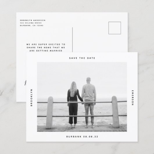 BUDGET-Foto-Hochzeit Speichern Sie das Datum der P (Vorne/Hinten)