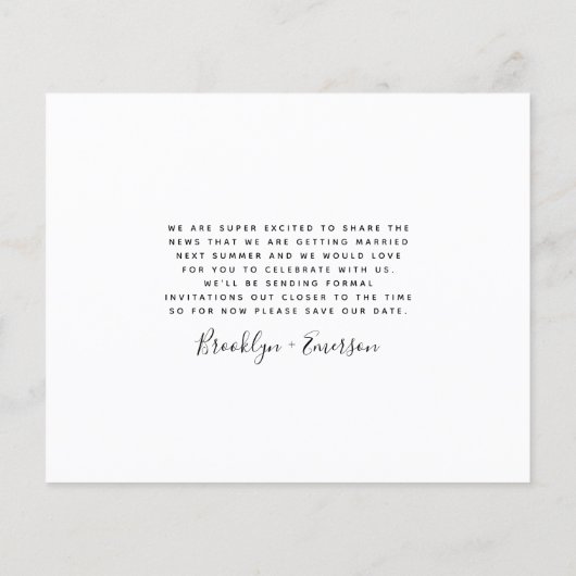 BUDGET-Foto-Hochzeit speichern Sie die Datumskarte (Rückseite)