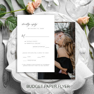 Budget-Foto-Hochzeitsessen-Optionen RSVP-Vorlage Flyer