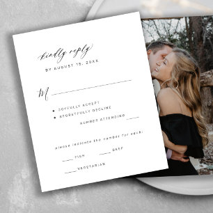Budget-Foto-Hochzeitsmenü-Optionen RSVP-Karte