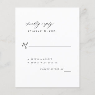 Budget FOTO Hochzeitsskript RSVP Karte