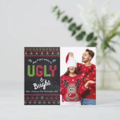 Budget Foto Holiday Ugly Sweater Chalkboard Card (Stehend Vorderseite)