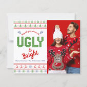 Budget Foto Holiday Ugly Sweater Red Green Card (Vorderseite)