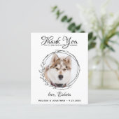Budget Foto Hund Hochzeit Danke Karten (Stehend Vorderseite)