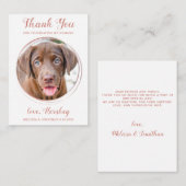 Budget Foto Hund Hochzeit Rose Gold Vielen Dank Mitteilungskarte (Vorne/Hinten)