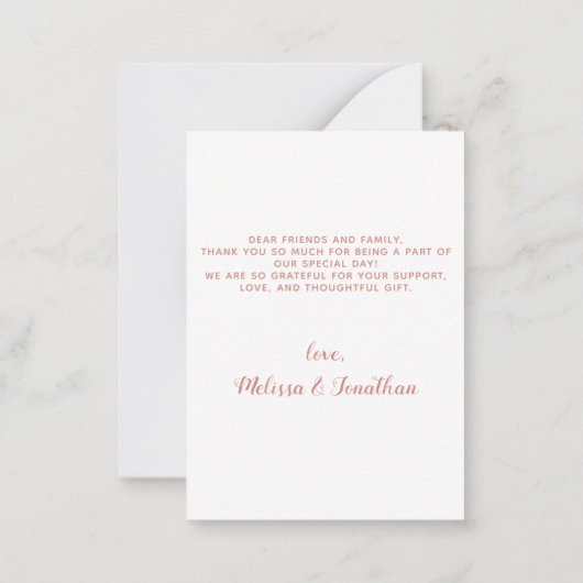 Budget Foto Hund Hochzeit Rose Gold Vielen Dank Mitteilungskarte (Rückseite)