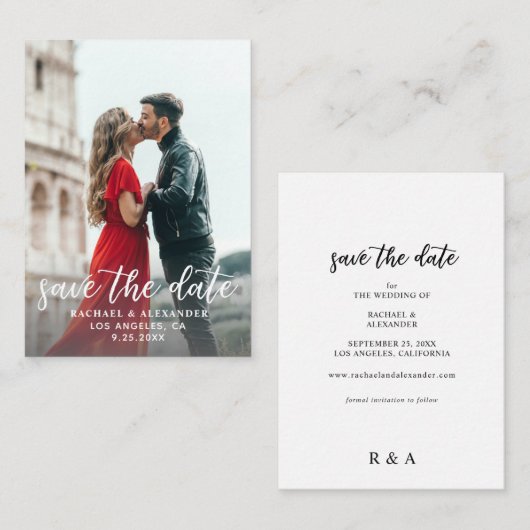 Budget Foto & Kalligrafie 2-A Lighter Rett Datum N Mitteilungskarte (Vorne/Hinten)