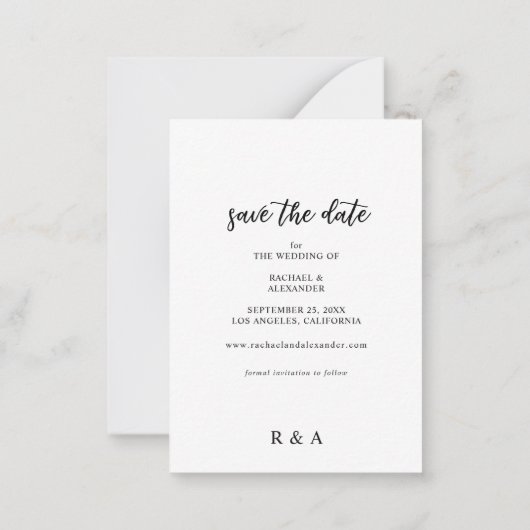 Budget Foto & Kalligrafie 2-A Lighter Rett Datum N Mitteilungskarte (Rückseite)