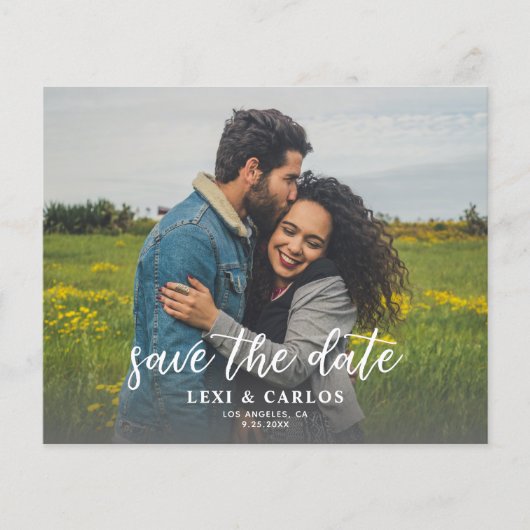 Budget Foto Kalligrafie 2A Leichter Save the Date (Vorderseite)