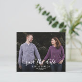 Budget Foto Kalligrafie 2B Dunkler H Save the Date (Stehend Vorderseite)