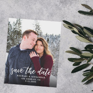 Budget Foto Kalligrafie 2B Dunkler V Save the Date Flyer