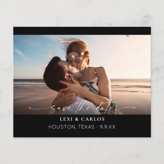 Budget Foto & Kalligrafie 3 Mod Save the Date Flyer (Vorne)