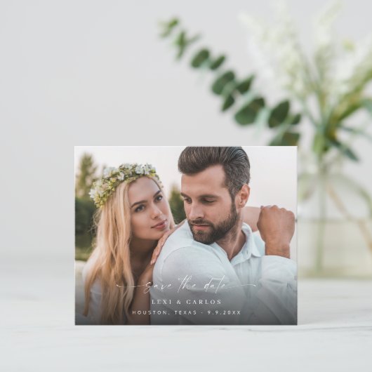 Budget Foto & Kalligrafie 3 Mod V2 Save the Date (Stehend Vorderseite)